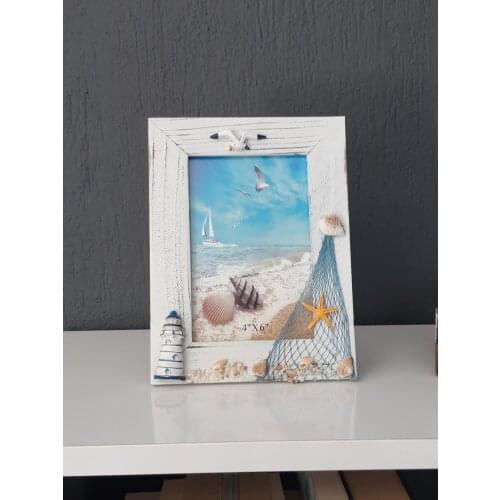 Nautical Themed Mdf Picture Frame Vertical Decorative Object Indoor Lounge Young Children Room Fish Seagull Accessories Arrangement of Trinket