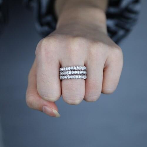 Luxury Round Shape Women Engagement Ring Full Paved pink white CZ Stone Silver Color Elegant Simple Female Jewelry Ring Hot Sale