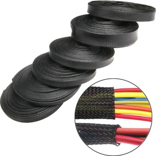 Net tube Cable Sleeve Insulated Braided Sleeving Data Line Protection Wire Cable Flame-Retardant Nylon Tube Diameter 8mm-20mm
