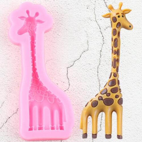 Giraffe Silicone Molds Animals Chocolate Baby Birthday Cupcake Fondant Cake Decorating Tools Cookie Baking Candy Clay Mould