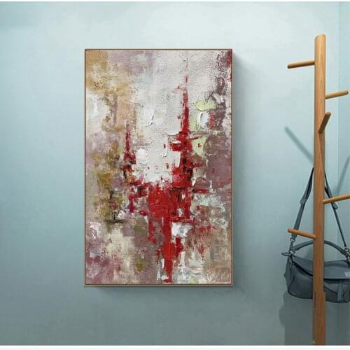 Modern oil painting on canvas hand painted home decor painting abstract one piece large red art customized for living room wall