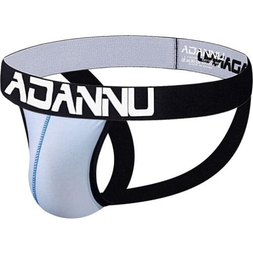 2020 ADANNU Brand mens g-string cotton solid color g-string breathable buttock sexy double g-string gay underwear wholesale