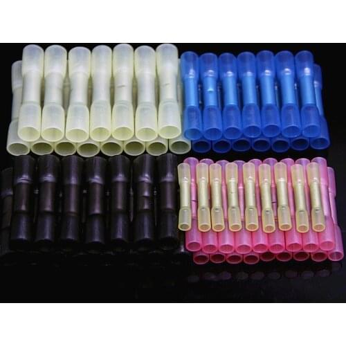 50PCS Heat Shrink Connectors Insulated Waterproof Crimp Terminals Seal Butt Electrical Wire Connector 26-10 AWG