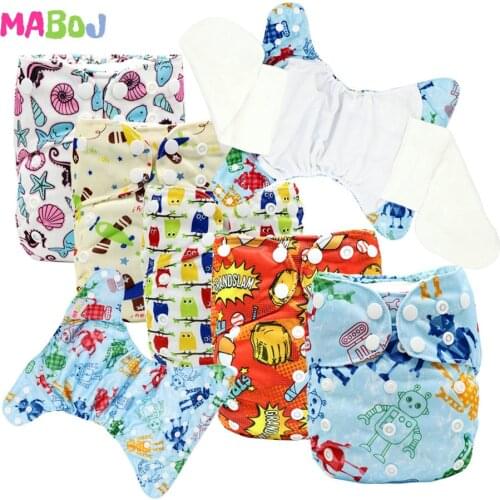 MABOJ Cloth Diapers Baby AIO Diaper All In One Washable Nappy Bamboo Waterproof Adjustable Nappy Reusable Nappies Wholesale New