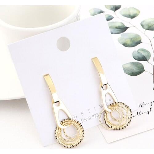 TONGKWOK Bohemia Exaggeration Dangle Earrings For Women Silk Thread Tassel Metal Long Chandelier Earrings #140653