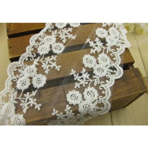 YY DIY Embroidered ROSE 10cm Wide Brimmed SUEDE flora Edge Lace Tape DIY decorative border GOOD QUALITY [RB-021]