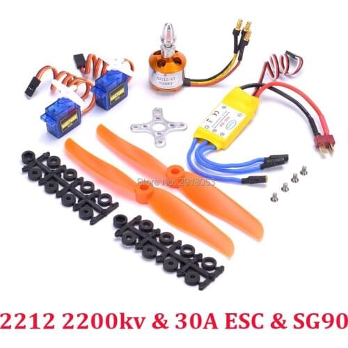 XXD A2212 2212 2200KV 6T Brushless Motor 30A ESC SG90 9G Micro Servo 6035 Propeller for RC Fixed Wing Plane Helicopter