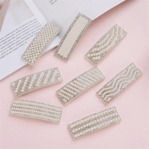 1/2 Pcs New Fashion Pearls Rhinestone Barrettes Hair Clips for Grils Waterdrop Hairpins Hair Accessories