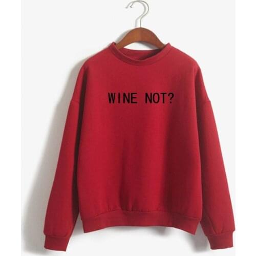 Hoodies Women/men Hooded Winter Plus size WINE NOT? Letter Printed Patchwork Sweatshirts Women Korean Style PulloversHoodies Wom