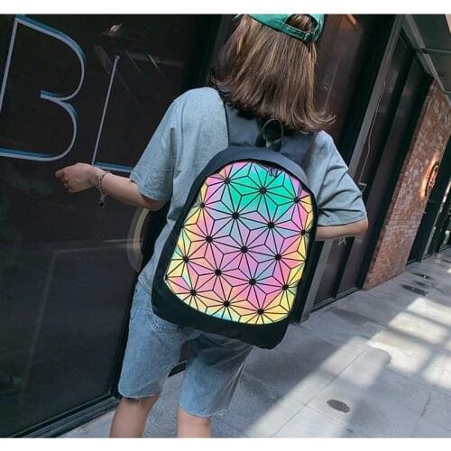 Womens Backpack Bag Plaid Holographic Fashion Handbags Mini Women Pu Bag Summer Women Small Shoulder Bag Ladies Bags New