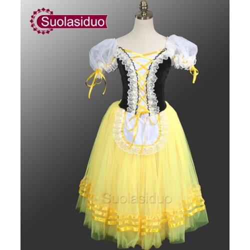 Giselle Degas Ballet Tutu Dresses Peasant Yellow Giselle Tutu Dress Girls Romantic Tutu Dress Ballet Dresses For Adults SD0003D