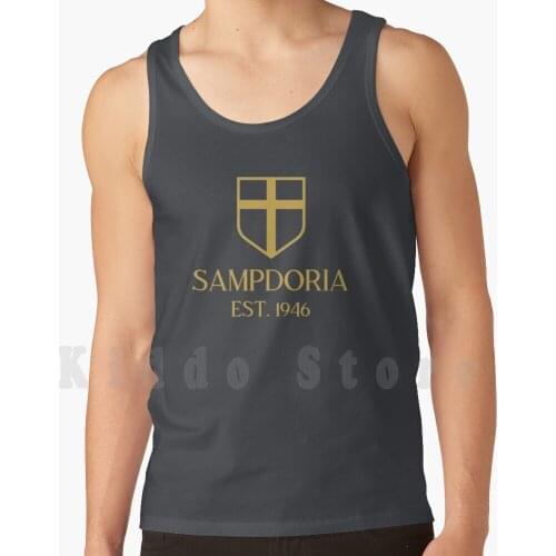 Sampdoria Gold Tank Tops Vest 100% Cotton Sampdoria Uc Sampdoria Unione Calcio Sampdoria La Samp Il Doria I Blucerchiati