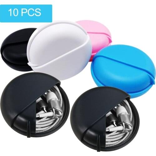 10pcs/lot Wholesale Earphone Wire Organizer Box Data Line Cables Storage Box Case Container Coin Headphone Protective Box
