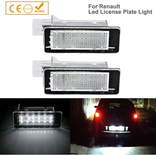 2x LED License Number Plate Light Lamp for Renault Captur Clio III Espace IV fluence Laguna III Megane III grandtour Twigo II