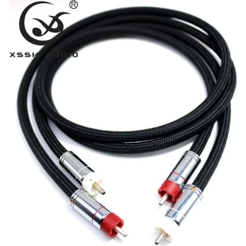 XSSH Audio RCA to RCA FA-220 PVC case 2 core Pure Copper OFC PCOCC Double RCA Audio Signal Cable Cables Wire Line Cord