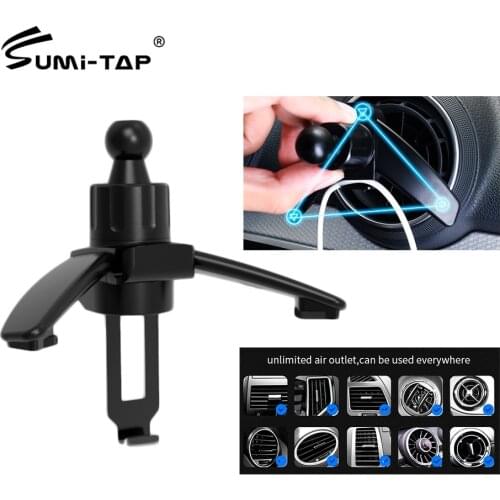 Sumi-tap Car Phone Holder Air Vent Clip Dashboard 17mm Ball Head 360 Universal Mobile Magnetic Support Gravity Car Bracket Stand