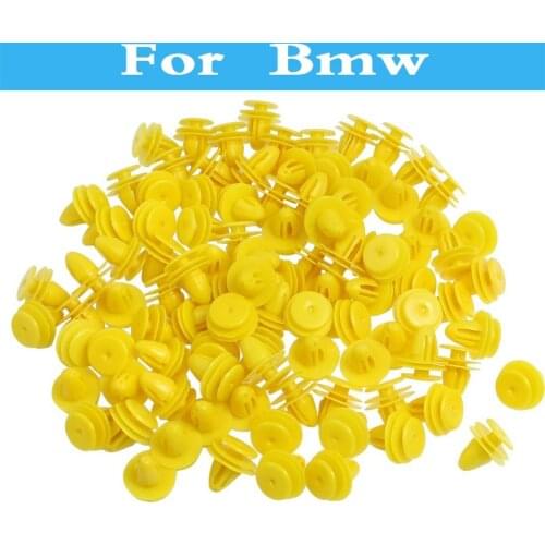 Vehicle Car Styling Door Trim 9mm Hole Plastic Rivets Yellow 50pcs Universal For Bmw F10 F20 Gt E46 F30 E36 X1 X3 X5 X6 E90 E60