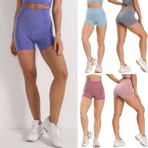 Seamless Yoga Shorts Fitness Women Workout Sportswear High Waist Push Up Shorts Gym Running Clothing Energy Sports Leggings