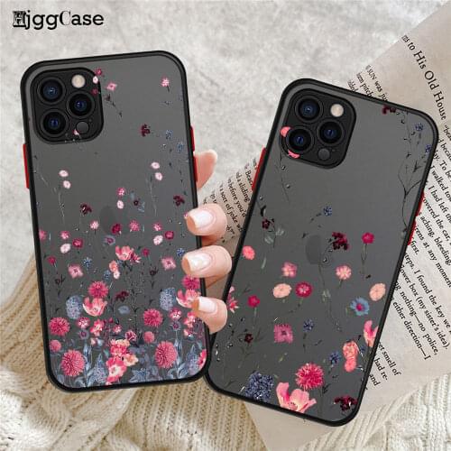 Hand Painted Phone Case For iphone X XS MAX XR Flower Cover Hard Shockproof Case For iPhone 11 12 Pro MAX Mini 6s 7 8 Plus SE20