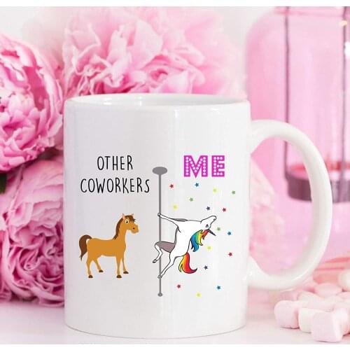 Other Coworkers Me Unicorn Coffee Mug 11oz Cup Office Tea Cup Novelty Gifts for Manager Coworker Colleague