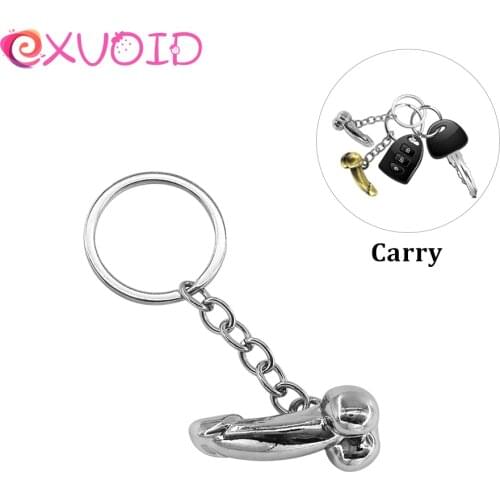 EXVOID Sex Toys for Couples Metal Sexy Dick Penis Keyring Male Genitalia Key Chain Sex Shop Man Cock Individual Keychains