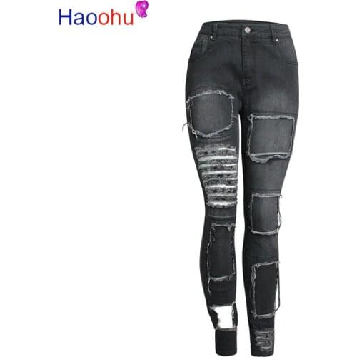 Женские зауженные джинсы HAOOHU China At AliExpress