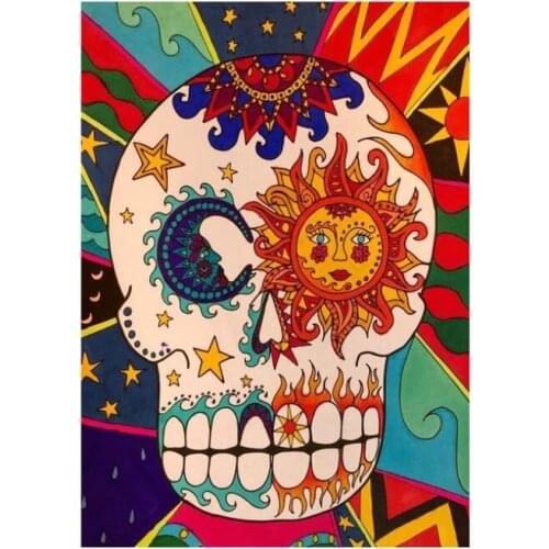 Halloween Embroidery Mosaic Craft Sugar Skull Diamond Painting Kit Crystal Picture Wall Paper Rhinestone Drawing Christmas Gift