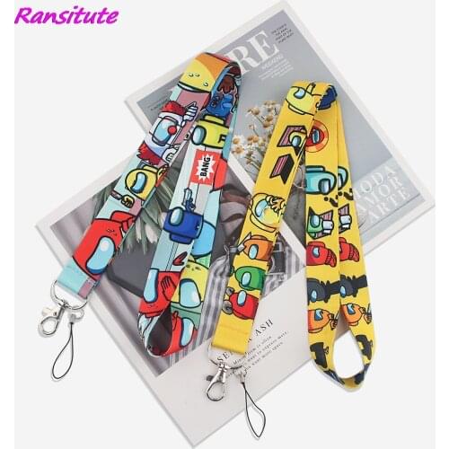 Ransitute R1611 Game Robot Cartoon Creative Lanyard Badge ID Lanyards Mobile Phone Rope Key Lanyard Neck Straps Accessories Gift