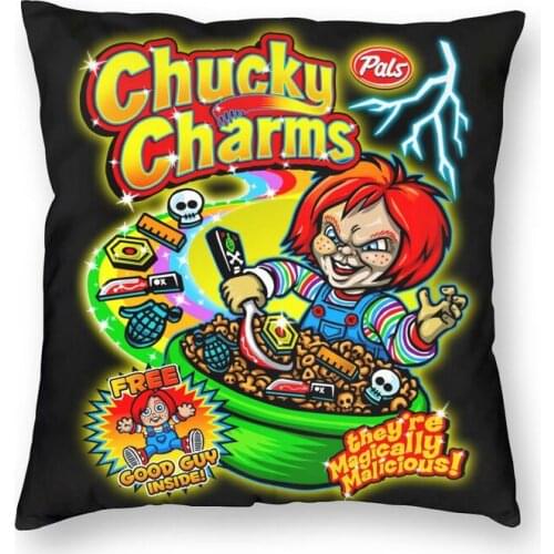 Chucky Charms Horror Cerel Parody Throw Pillow Case Home Decor Square Funny Devil Doll Cushion Cover Pillowcover for Living Room