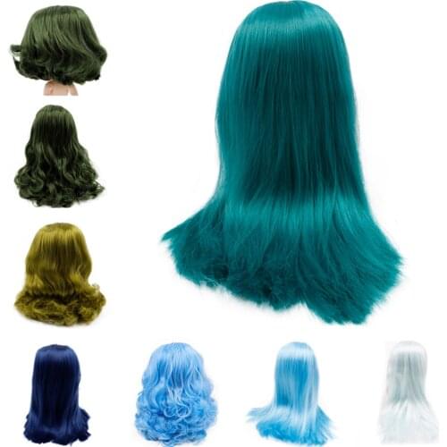 RBL Blyth Doll Scalp Wigs Green Mint Blue Hair Series Including the Hard dome ob24 anime girl