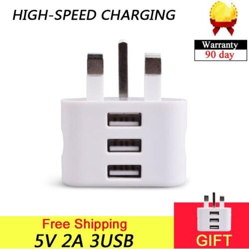 Buy one get one free, New 3USB 5V2A 2100mA mobile phone charger Power Adapter High-speed charging.Free Shipping