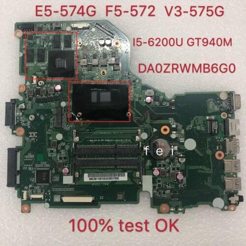 ACER E5-574G i5-6200U laptop motherboard CPU DDR3 100% TESED OK board number: DA0ZRWMB6G0 independent