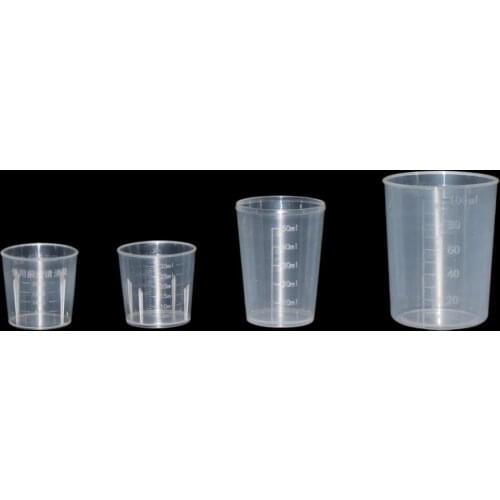 15/20/30/50/100ml Transparent Kitchen Laboratory Plastic Graduated Volumetric Beaker Container Measuring Cup Tool 5 Pcs