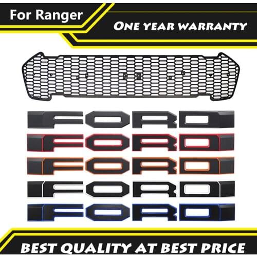 Pickup Trucks Modified Mesh Grill Grille Fit For RANGER 2015-2018 T7 PX2 MK2 XL XL+ XLS XLT Limited WILDTRAK With 4 Letter