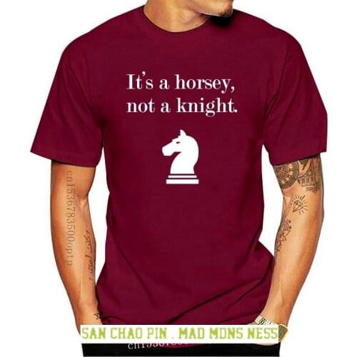 Mens T Shirts Fashion 2020 Funny Printed T Shirt Chess Horse Knight Meme Geek Birthday Present Gift T shirt