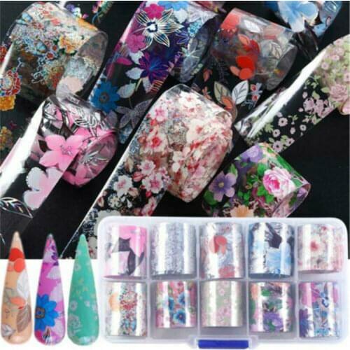 Nail Sticker Holographic Flower Transfer Manicure Decoration Manicure Star Flower Sticker Art Sticker Hologram Sticker