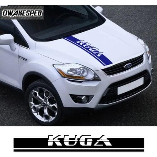 Auto Engine Cover Stickers Sports Stripes Styling Car Hood Bonnet Stripes Decor Sticker Vinyl Decals For Ford KUGA Escape