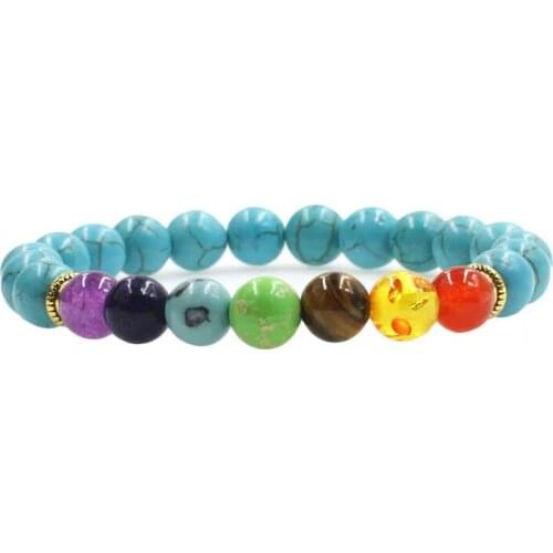 Natural volcanic rocks, old tigers eye stones, turquoise 7 chakra bracelets & bracelets yoga balance beads, bracelet