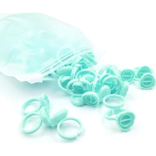 2021 New 3 Colors Disposable Pigment Heart Shape Glue Ring Cup Tattoo Ink Pallet Grafting Eyelash Glue Tray Grafting Tool