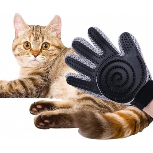 Pet Cat Grooming Gloves Rubber Pet Gloves Hair Deshedding Brush Comb Glove For Golden Retriever Large Dog Cleaning Massage Glove