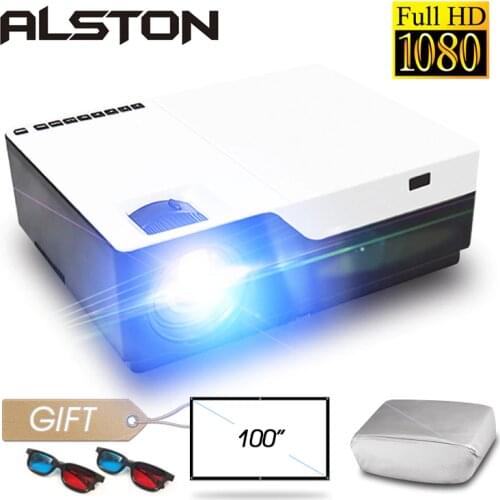 ALSTON M18 Full HD 1080P Projector 4K 5500 Lumens Cinema Proyector Beamer Android WiFi Bluetooth HDMI-compatible VGA AV USB