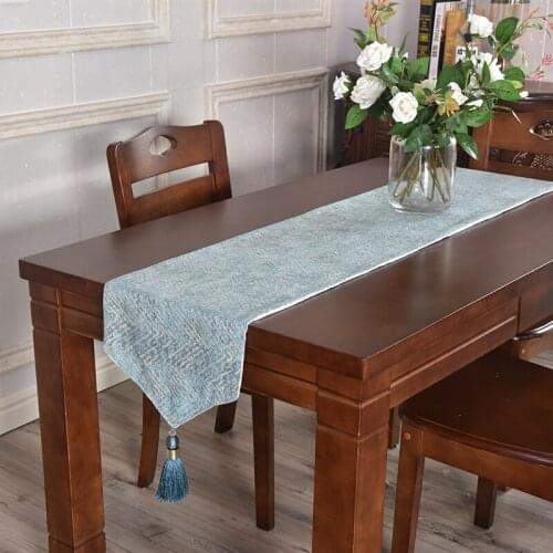 Luxury Middle Table Cloth Fashion Piano Tassel Table Runner Strip for wine cupboard Simple European Style for dining table