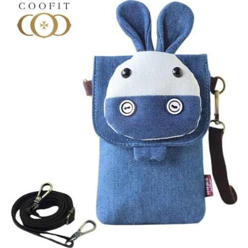 Coofit Womens Flap Design Donkey Mini Shoulder Bag Lovely Animal Cartoon Crossbody Bag 6-Inch Cell Phone Pouch For Women Girls