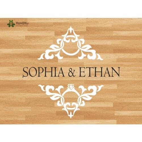 Wedding Dance Floor Vinyl Decal Personalized Name Sticker Suit Wall Window Door Art Welding DIY Removable Mural Decor WW-420