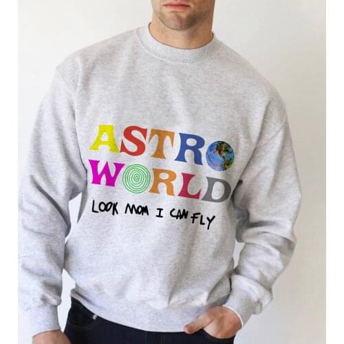 SUNOWE Hip Hop Rapper Travis Scots ASTROWORLD Sweatshirt Autumn Winter Round Neck Pullover Cotton Printed Long Sleeve Hoodie