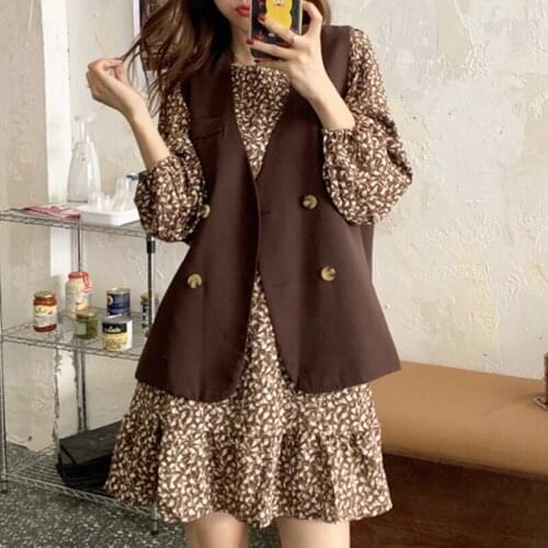 Womens Autumn 2021 New French Gentle Style Design Long-sleeved Floral Dress Niche Temperament Woman Dresses vestido de mujer