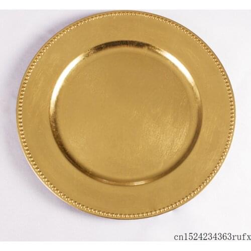 100 Pcs Classic Charger Plates Service Dinner Charger Plate Wedding Party Decoration Gold Silver