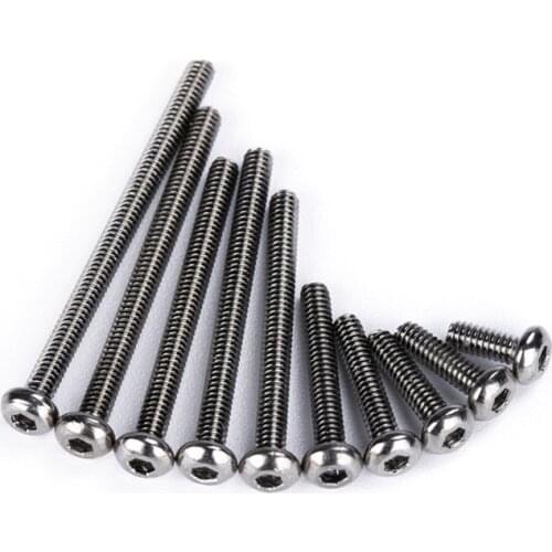 20PCS 10.9 Nickel Plated Semicircular Head Inner Hexagon M2 Screws for RC Drone FPV Racing Freestyle Frame Kits Model Tools