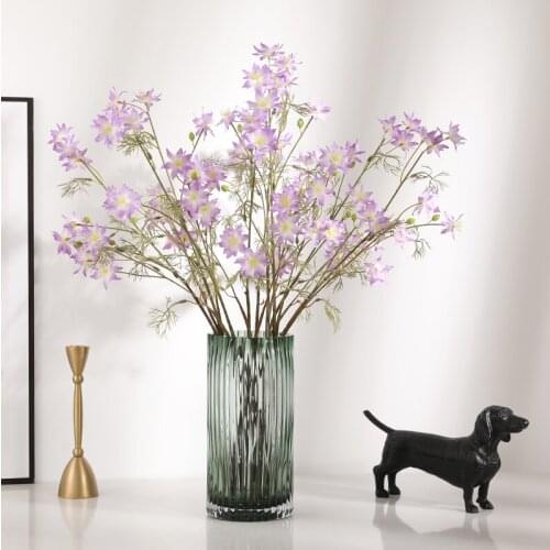 3 branched clematis imitation single fake silk flower Nordic living room table decoration interior decoration flower