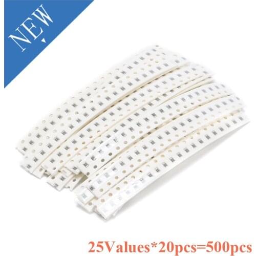 500pcs(25Values*20pcs) 0805 5% SMD Resistor Kit Assorted Kit Resistance 620R 12K 43R 560R 15K 220K